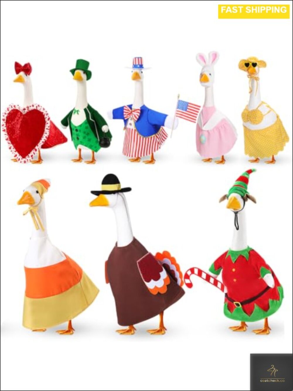 8 Set Seasonal Goose Outfits 23 Inch Porch Decor Holiday Costumes